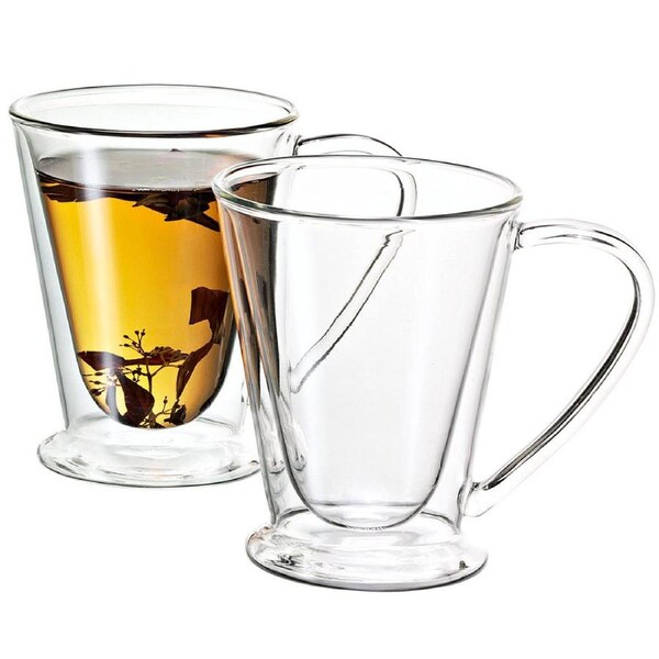 Avanti 2PC 250ml Hero Twin Wall Mug/Glass/Cup Tea/Espresso/Coffee/Latte Hot/Cold