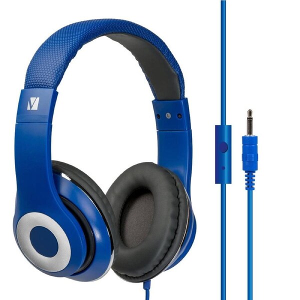 Verbatim Over-Ear Stereo Headset - Red Headphones - Ideal for Office, Education, Business, SME (BLUE)