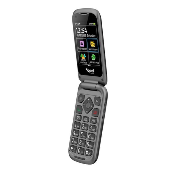 Opel Mobile TouchFlip 4G (2.8-inch, Big Button, Flip Phone) - Black
