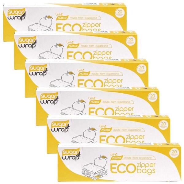 120pc SugarWrap Eco-Zipper Reusable Durable Food Bag Large Home Kitchen Storage