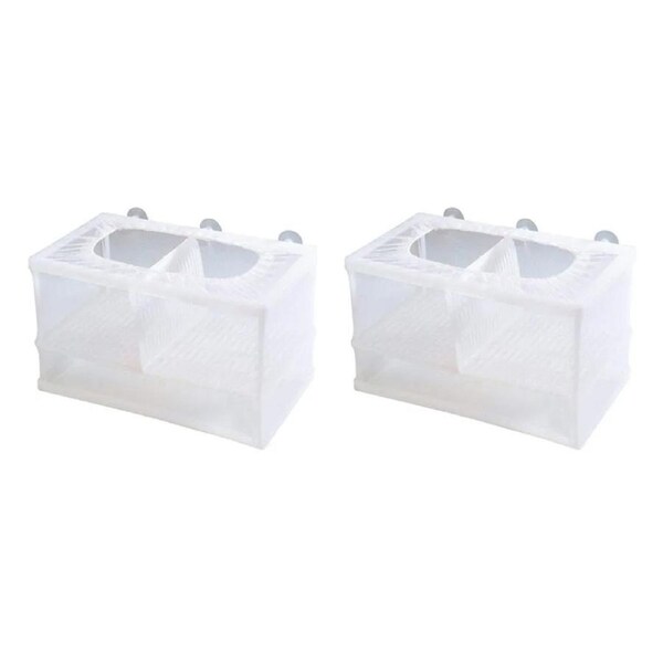 2x Boyu Aquarium/Fish Tank Net Style Fish Breeder Segmentation Double 15x25x15cm
