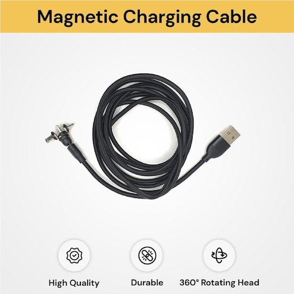 Magnetic 360o Fast Charging Data Cable Cord Charger For Type-C Micro USB Type C