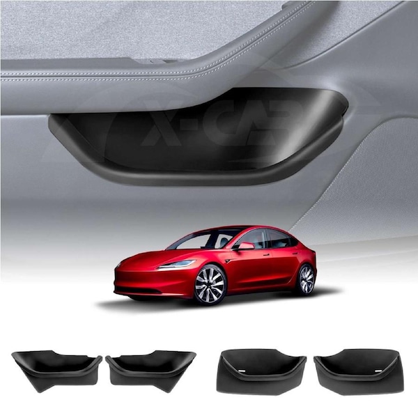 Tesla Model 3 Highland 2023-Onwards Car Door Side Fully Cover Protector Storage Box Tray Organizer Accessories Front and Rear Set of 4