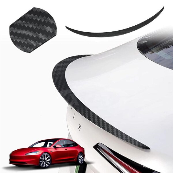 Matt Carbon Fiber Style Spoiler for Tesla Model 3 Highland 2023-Onwards Rear Trunk Wing Lip Tail Performance Style