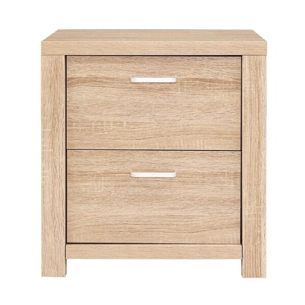 Bedside Table Lamp Side Tables with Drawers Nightstand Unit Beige Wood Bedroom