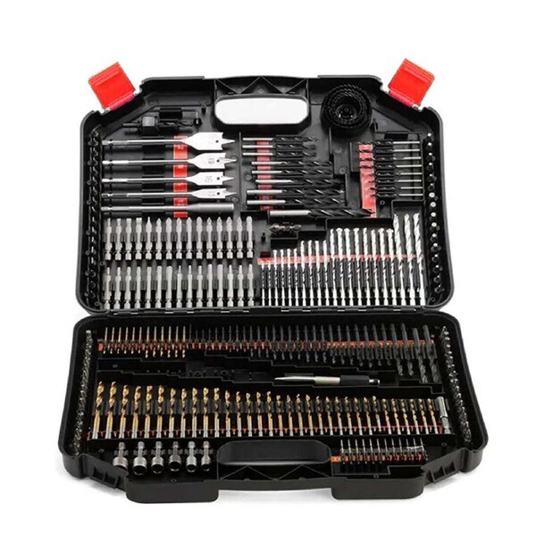 OZNALA 260PC COMBINATION METRIC TITANIUM DRILL BIT WOOD METAL MASONRY SET+ CASE ND-1008