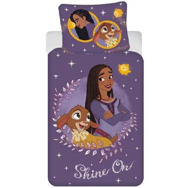 Disney Wish Shine On Cotton Quilt Cover Set - Single Bed