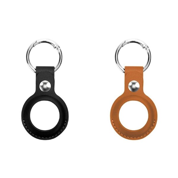 Laser PU Leather Key Ring for AirTag - 2-Pack - Track with Confidence