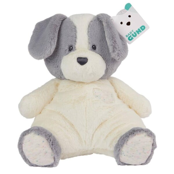 Gund Puppy Oh So Snuggly Grey White Dog Large Soft Plush Toy 30cm