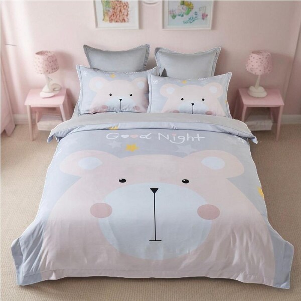 Bear Kids Quilt/Doona/Duvet Cover Set - Single Size