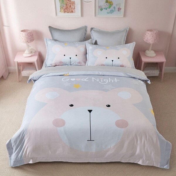 Bear Kids Quilt/Doona/Duvet Cover Set - King Single Size
