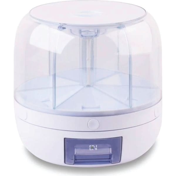 6 Grid Rotating Food Grain Dispenser 3.6L - Compartment Storage Container