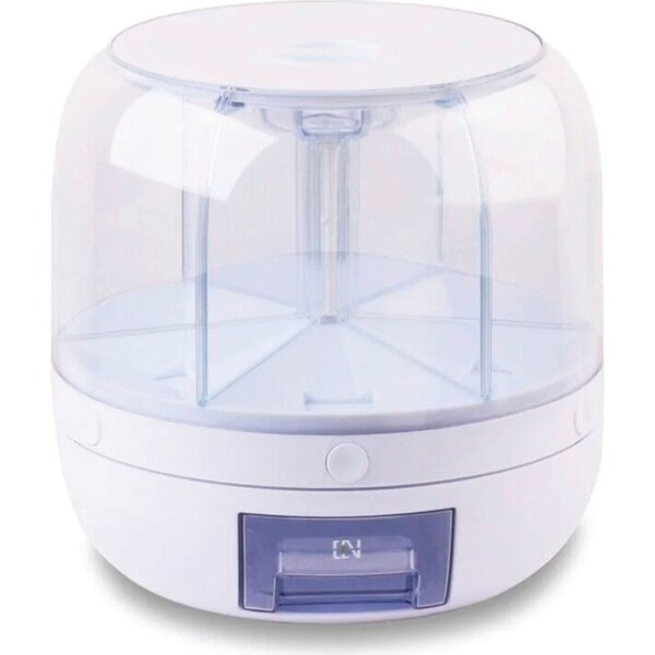 6 Grid Rotating Food Grain Dispenser 7.2L - Large Compartment Storage Container