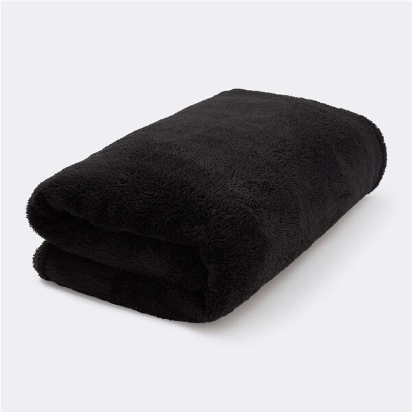 Brilliant Basics Teddy Fleece Blanket, Double & Queen Bed - Black