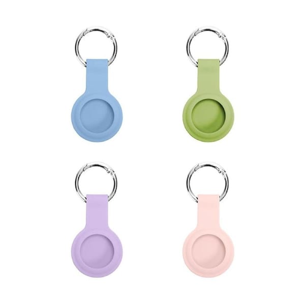 Laser's AirTag Silicone Key Rings - 4 Multi-Color Pack, Scratch-Proof & Easy Install
