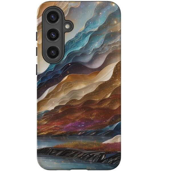 For Samsung Galaxy S24+ Plus Tough Protective Cover, Magic Mountain River