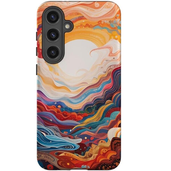 For Samsung Galaxy S24+ Plus Tough Protective Cover, Sunny Waves