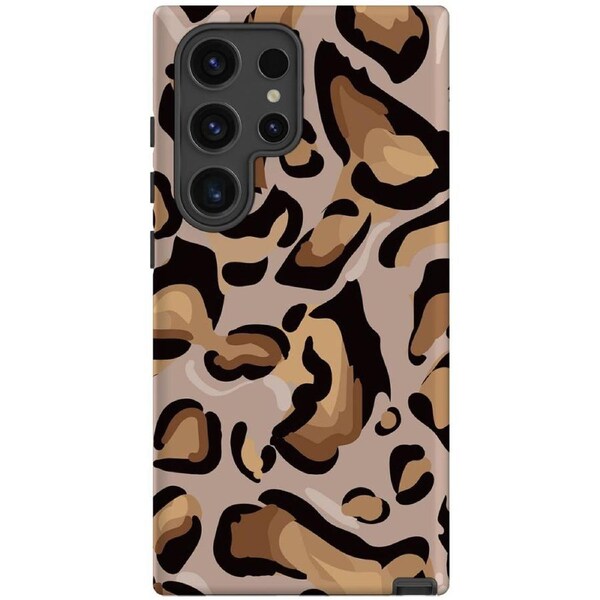 For Samsung Galaxy S24 Ultra Tough Protective Cover, Leopard Pattern