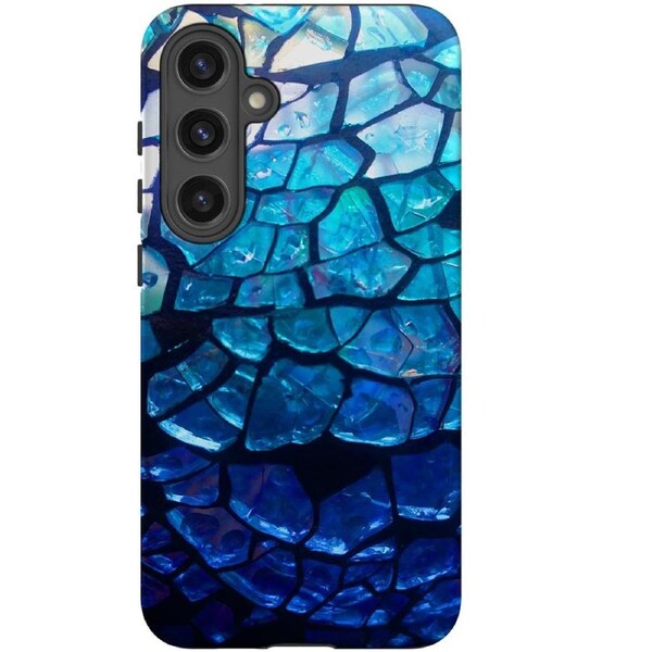 For Samsung Galaxy S24 Tough Protective Cover, Blue Mirror