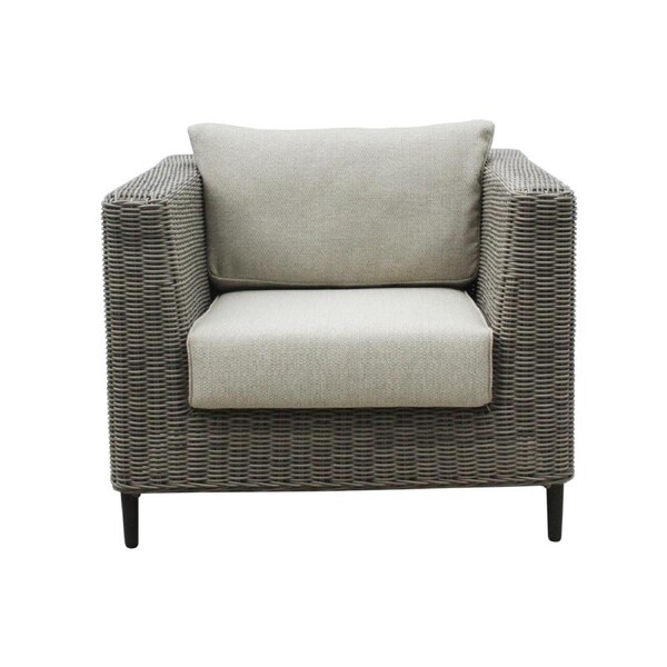 Lara 1 Seater Outdoor Sofa Armchair Rattan Wicker Lounge Light Grey