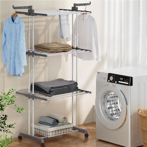 3 Tiers Artiss Clothes Rack Airer 173cm Coat Hanger Foldable