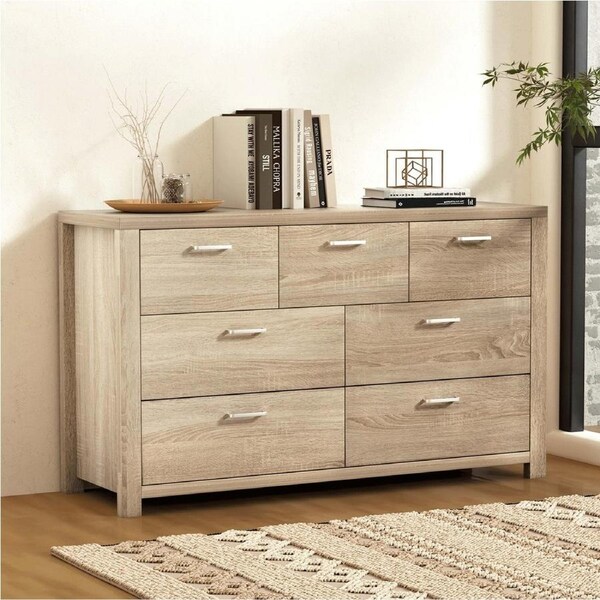 Artiss 7 Chest of Drawers Lowboy MAXI Pine