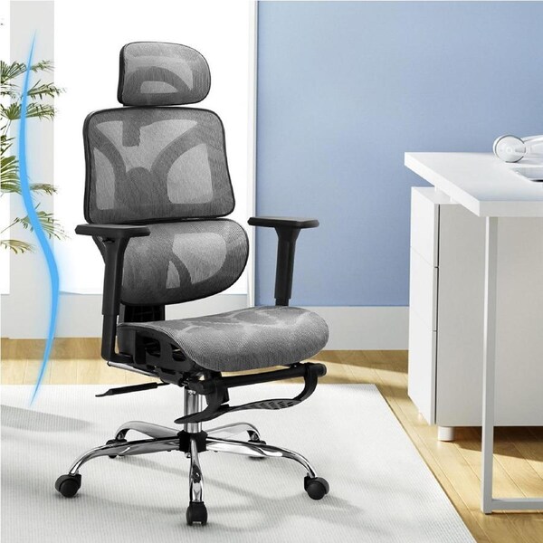Artiss Ergonomic Office Chair Mesh Chairs High Back Grey