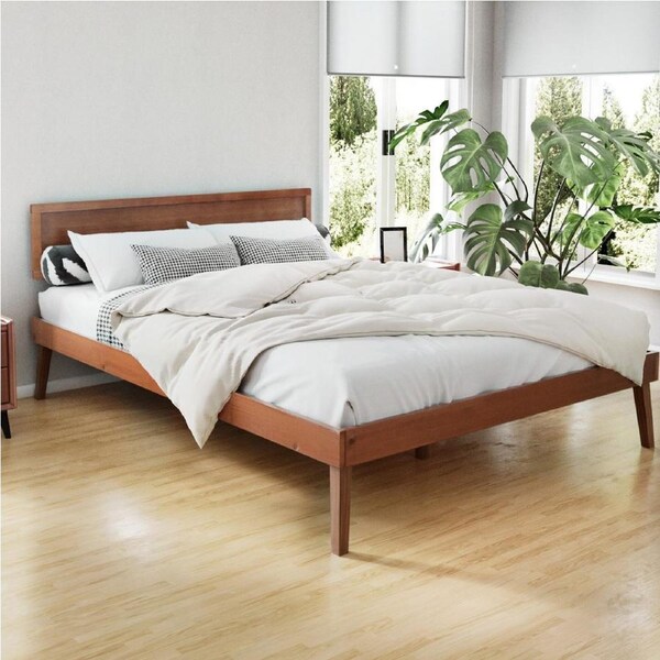 Artiss Queen Bed Frame Platform Wooden Timber Frames Beds Base with Stable Legs and Storage Space