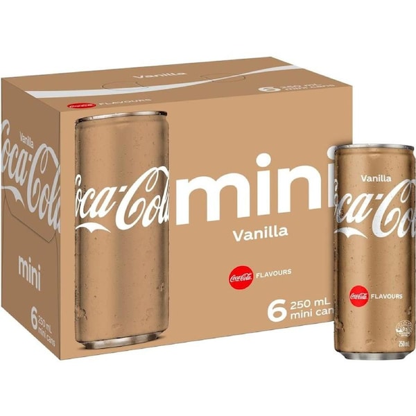 Coca-Cola Vanilla Soft Drink Mini Can Multipack 6 x 250 ml