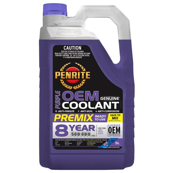 Penrite Purple OEM Genuine Coolant Premix 5L - COOLPURPLEPMX005