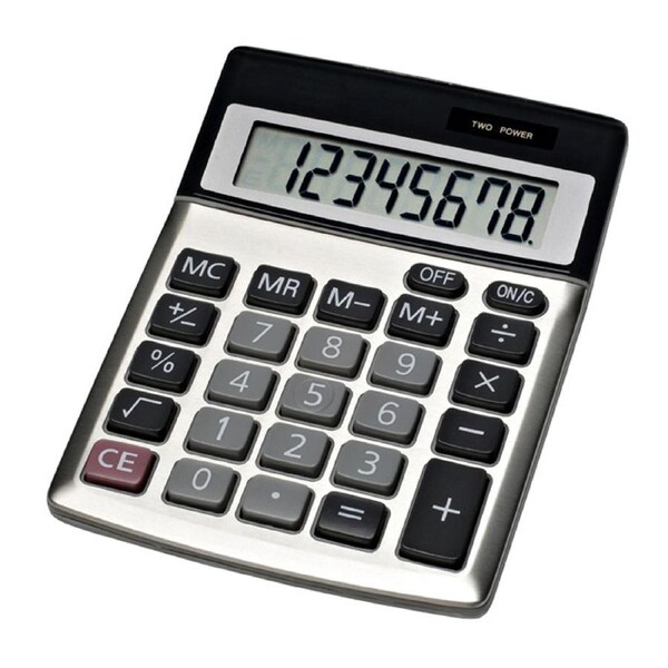 Jastek Compact Portable Desktop 8 Digit Math School/Work Calculator Metal