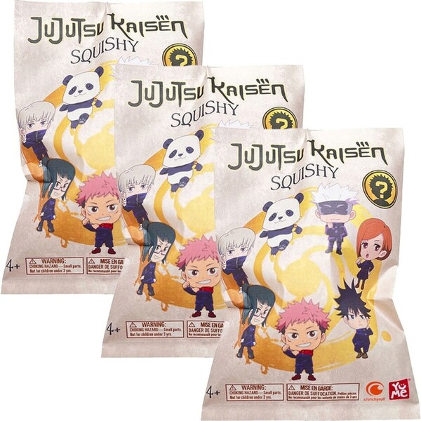 3x Jujutsu Kaisen Foam Squishy Anime Character MTY Blind Bag Assorted 3'' 3+