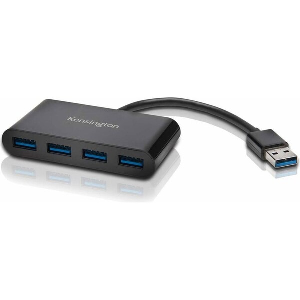 Kensington Uh4000 Portable Usb 3.0 4 Port Adapter Connection Hub Accessory