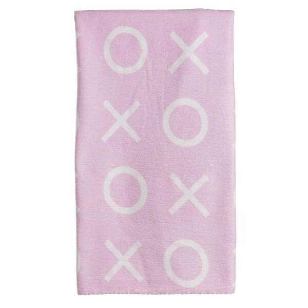 Playgro Home Machine Washable Soft Brushed Blanket Hugs And Kisses (Pink)