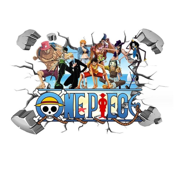 3D One Piece Luffy Removable Wall Sticker for Kids' Room Decor