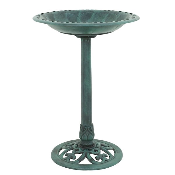 Birdbath Water Bowl Bird Bath Feeder Station Outdoor Pedestal Garden Decor Art