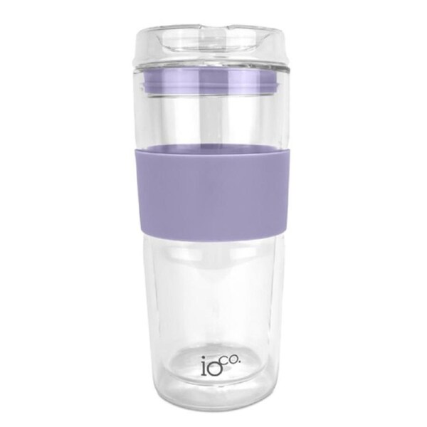 IOco 16oz Glass Tea and Coffee Travel Cup - Lavender