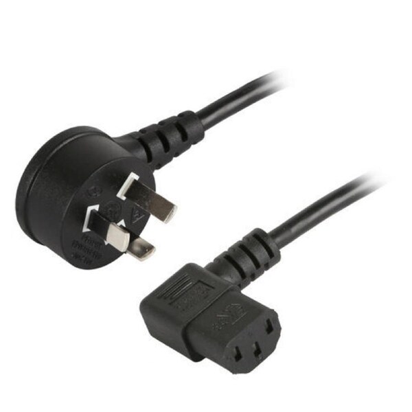 2m Right Angle C13 IEC to R/A Mains Plug Power Cable