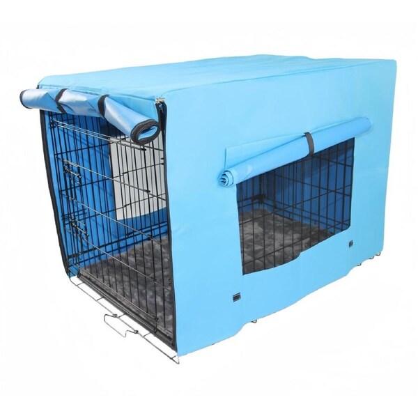 YES4PETS 48' Portable Foldable Dog Cat Rabbit Collapsible Crate Pet Cage with Cover Mat