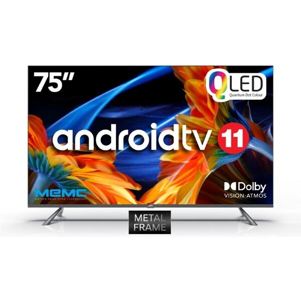 JVC 75” 4K Ultra HD QLED Android 11 TV Edgeless - AV-JQ757115A**