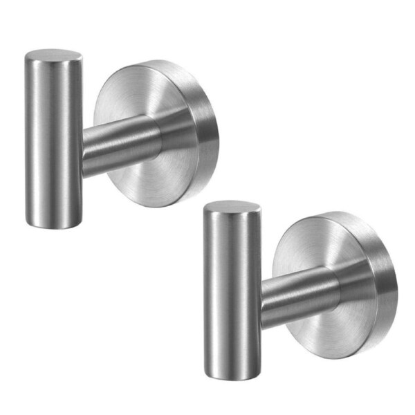 2 Pcs Wall Mount Bathroom Towel Hooks Holder Cloth Hanger Hook Kitchen Door Hanger Brushed Nickel