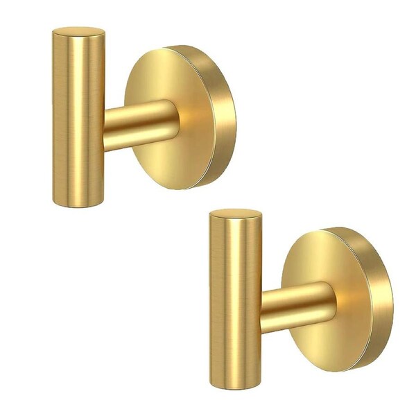 2 Pcs Wall Mount Bathroom Towel Hooks Holder Cloth Hanger Hook Kitchen Door Hanger Gold