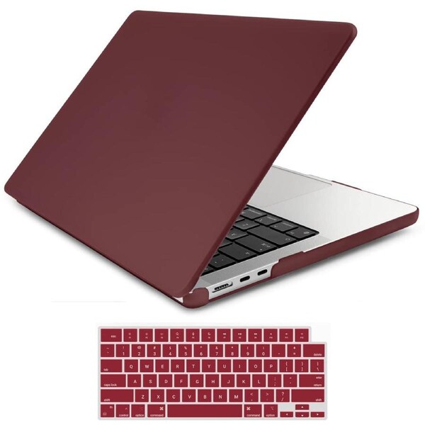 15 inch Air 2023 MacBook Air Matte Case A2941 M2 Chip Hard Shell Case Keyboard Cover Wine Red