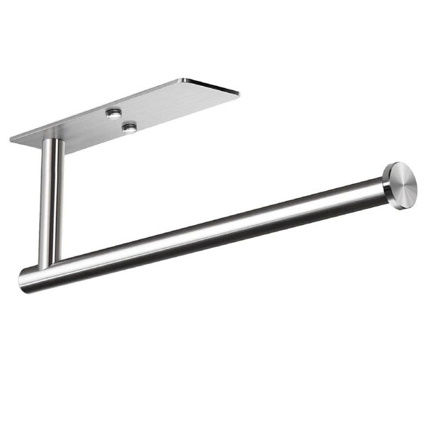 Kitchen Paper Holder Under Cabinet Wall Mount Adhesive Paper Towel Holder Rectangle Silver