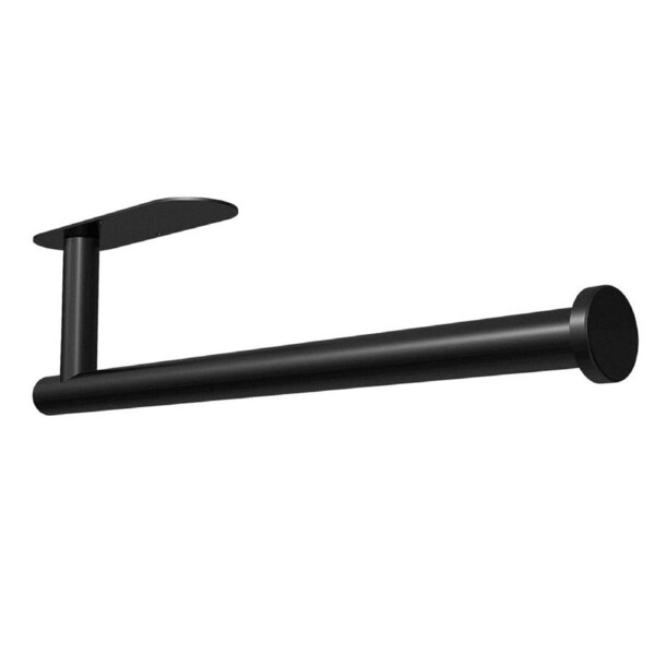 Kitchen Paper Holder Under Cabinet Wall Mount Adhesive Paper Towel Holder Black