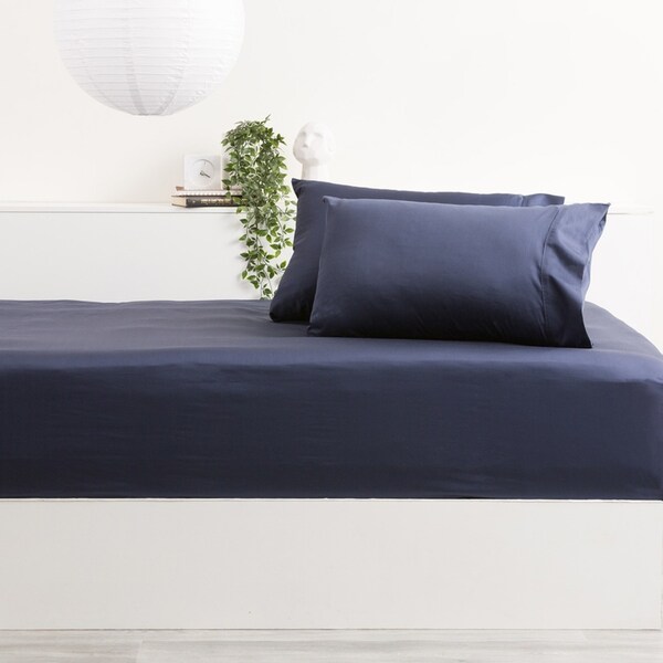 Park Avenue Single 500TC Bamboo Cotton Sheet w w/ Pillowcases Set Bedding Indigo