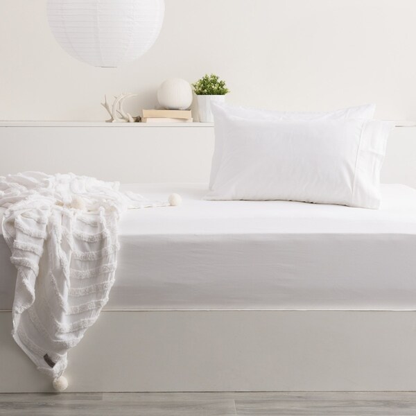 Park Avenue King 500TC Bamboo Cotton Sheet w/ 2x Pillowcases Set Bedding White