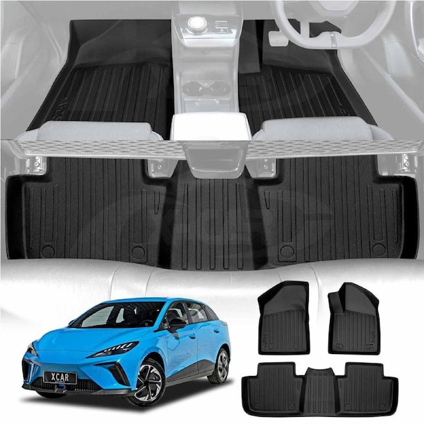 3D All-Weather Floor Mats for MG MG4 2023-Onwards Heavy Duty Customized Car Floor Liners Full Set Carpet