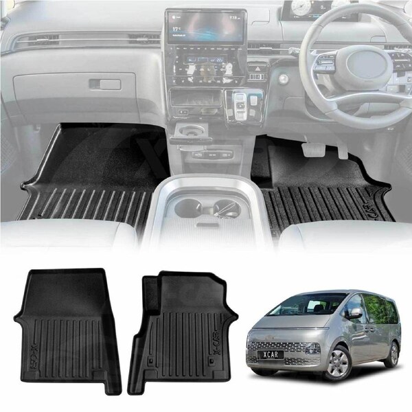 3D Floor Mats for Hyundai Staria and Staria Load 2021-Onwards Heavy Duty All Weather Car Waterproof Interior Protection Liner Set