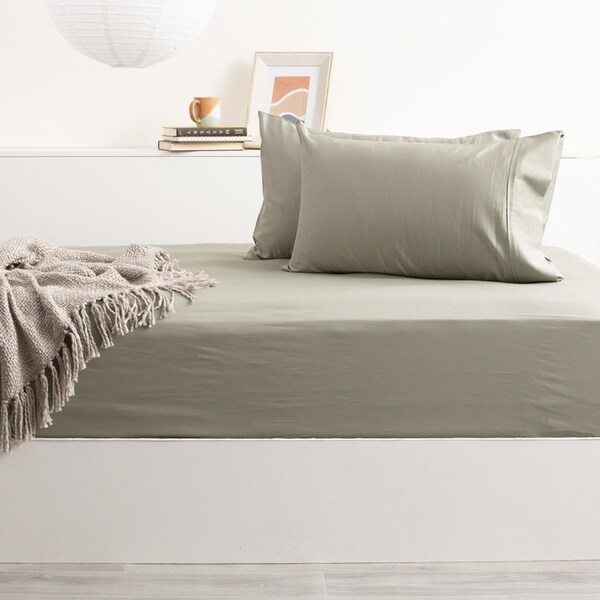 Park Avenue Double 500TC Bamboo Cotton Sheet w/ 2x Pillowcases Set Bedding Jade